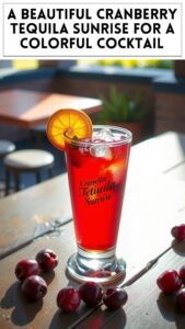 A Beautiful Cranberry Tequila Sunrise for a Colorful Cocktail