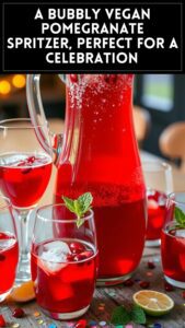 A Bubbly Vegan Pomegranate Spritzer, Perfect for a Celebration