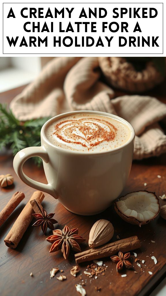 A Creamy and Spiked Chai Latte for a Warm Holiday Drink