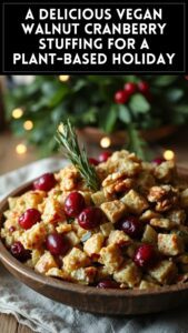 A Delicious Vegan Walnut Cranberry Stuffing for a Plant-Based Holiday