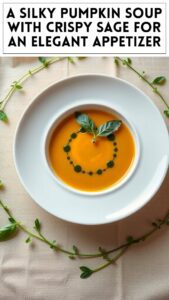 A Silky Pumpkin Soup With Crispy Sage for an Elegant Appetizer