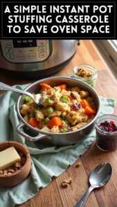 A Simple Instant Pot Stuffing Casserole to Save Oven Space