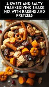 A Sweet and Salty Thanksgiving Snack Mix With Raisins and Pretzels