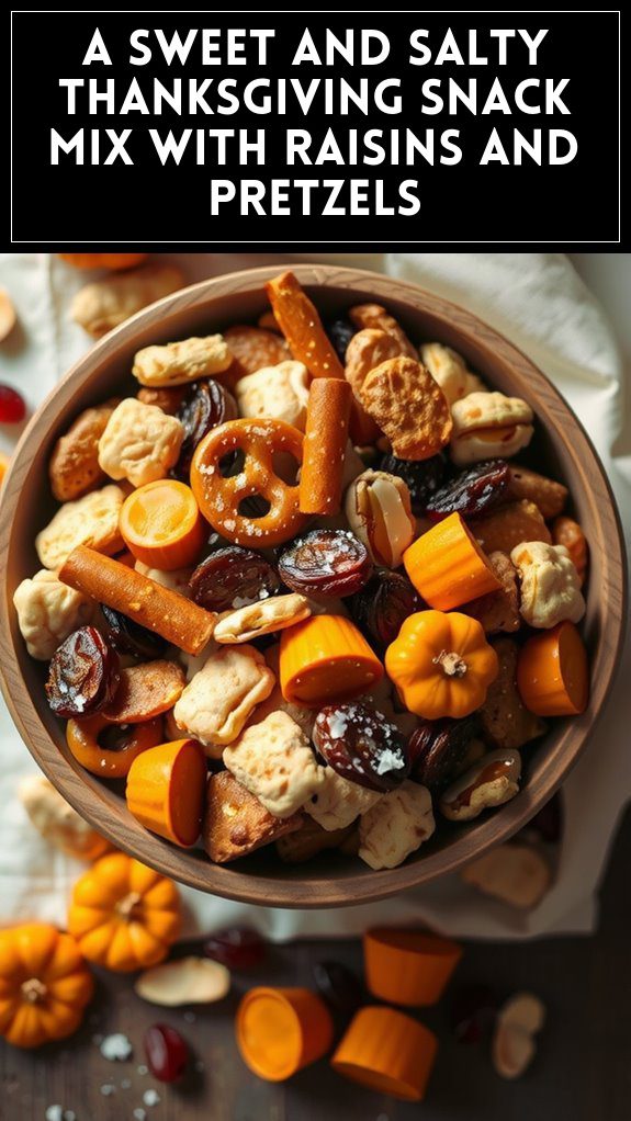 A Sweet and Salty Thanksgiving Snack Mix With Raisins and Pretzels