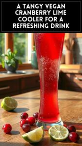 A Tangy Vegan Cranberry Lime Cooler for a Refreshing Drink