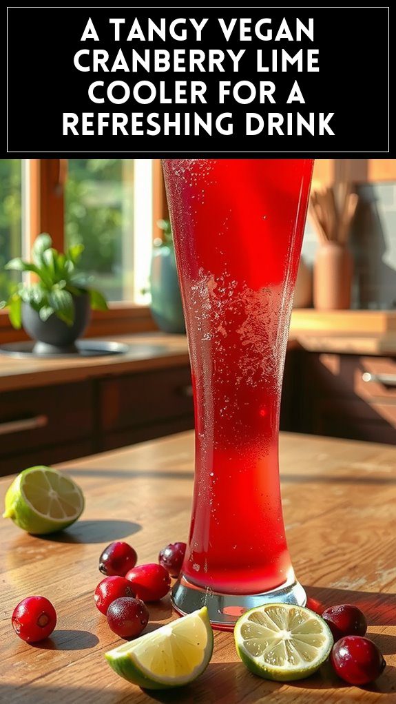 A Tangy Vegan Cranberry Lime Cooler for a Refreshing Drink