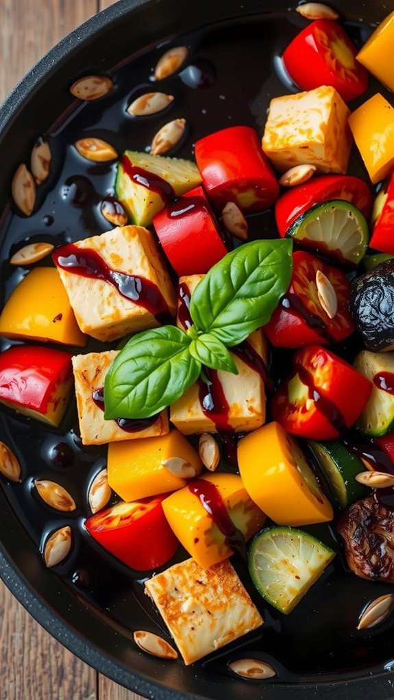 artful tofu veggie presentation