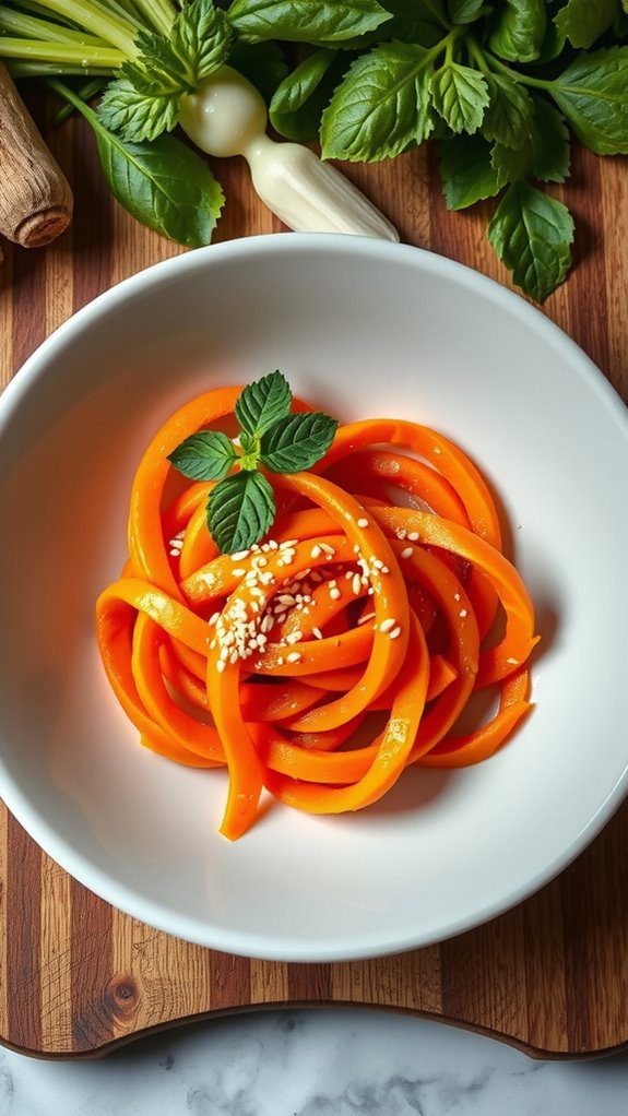 artistic carrot ribbon salad