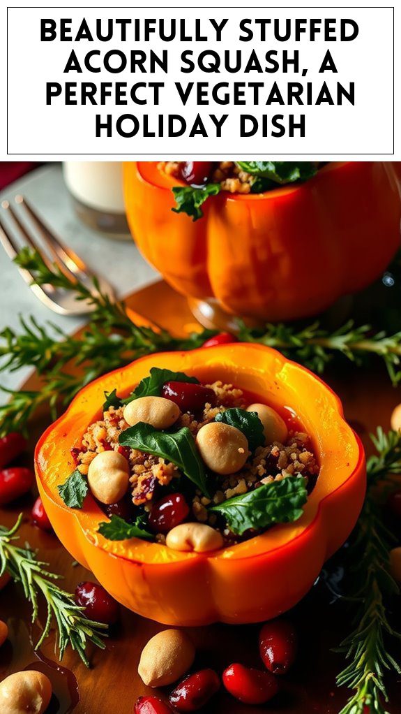 Beautifully Stuffed Acorn Squash, a Perfect Vegetarian Holiday Dish