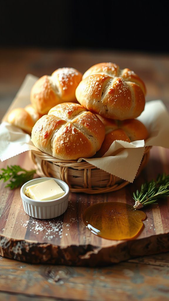beautifully plated garlic rolls