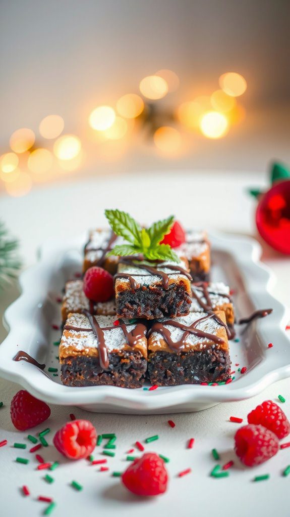 beautifully presented christmas brownies