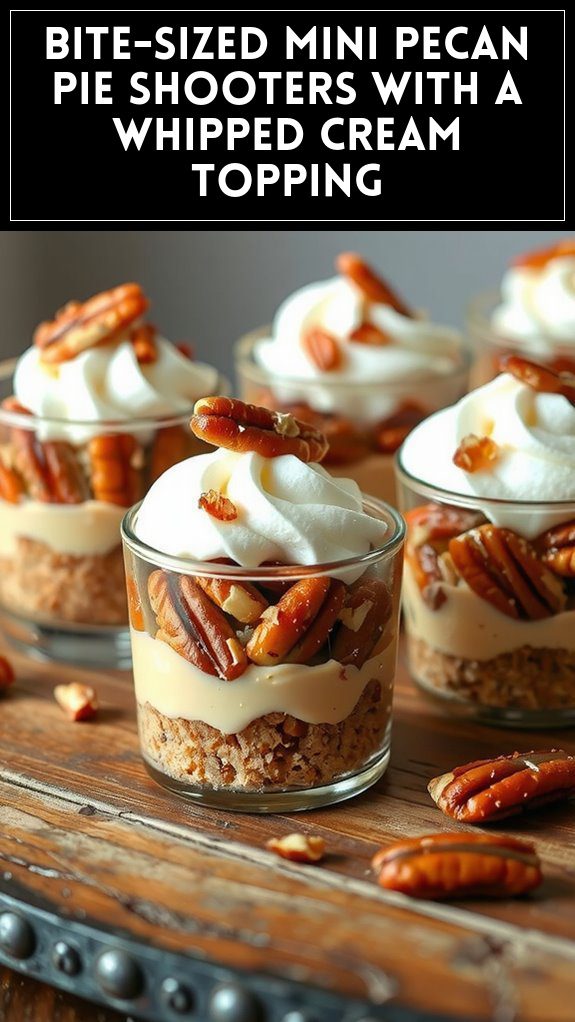 Bite-Sized Mini Pecan Pie Shooters With a Whipped Cream Topping