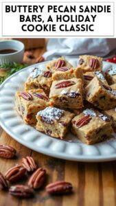 Buttery Pecan Sandie Bars, a Holiday Cookie Classic