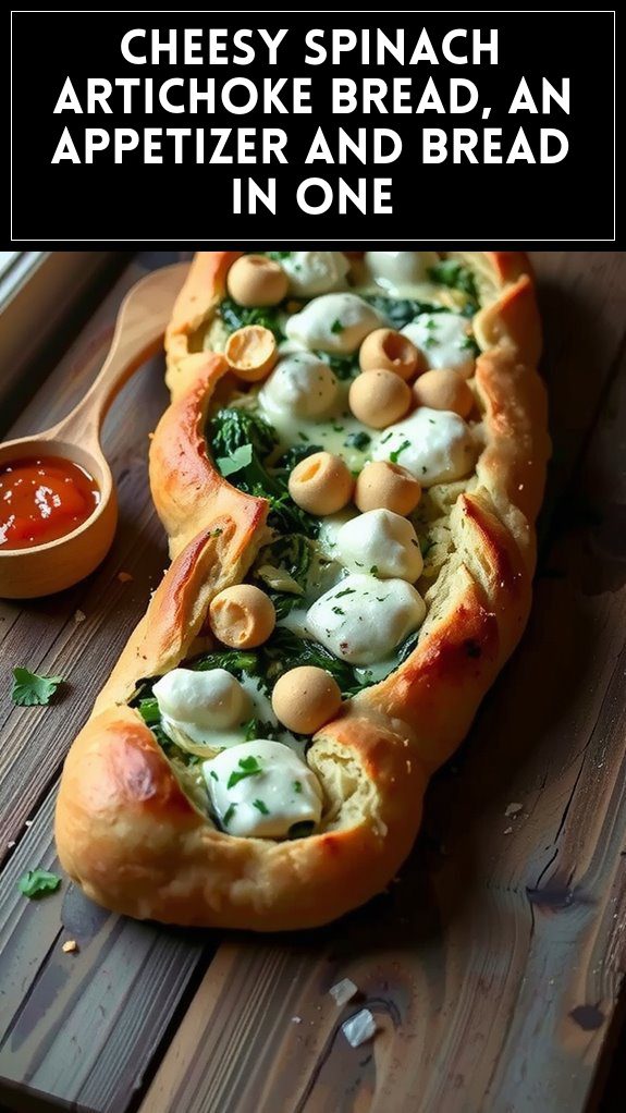 Cheesy Spinach Artichoke Bread, an Appetizer and Bread in One