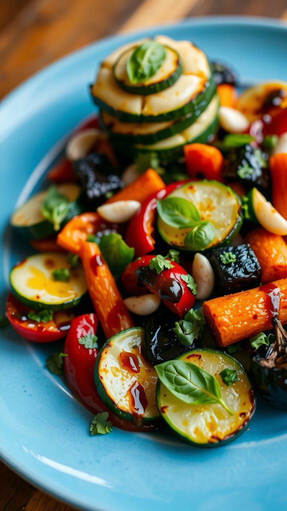 colorful arrangement and garnishes