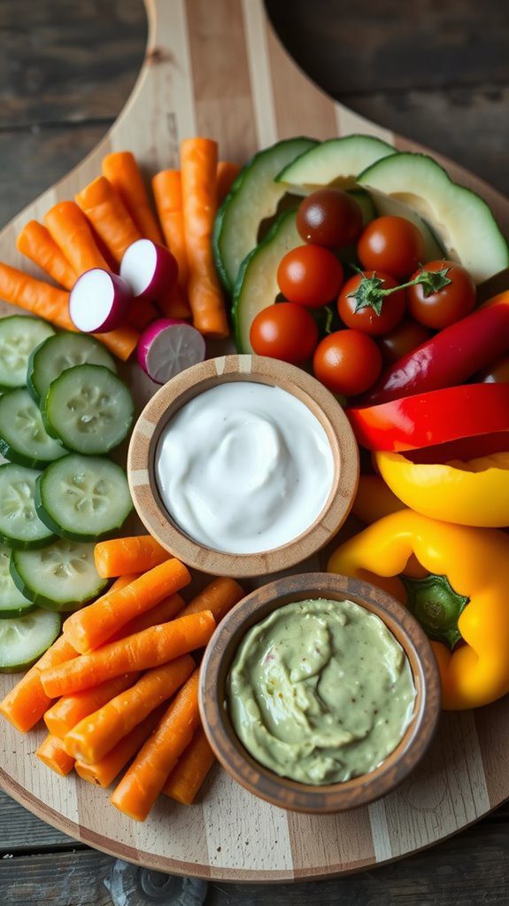 colorful crudit platter presentation