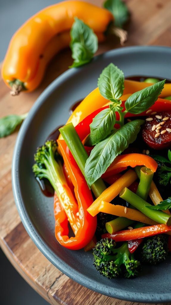 colorful plate artful layering