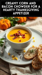 Creamy Corn and Bacon Chowder for a Hearty Thanksgiving Appetizer