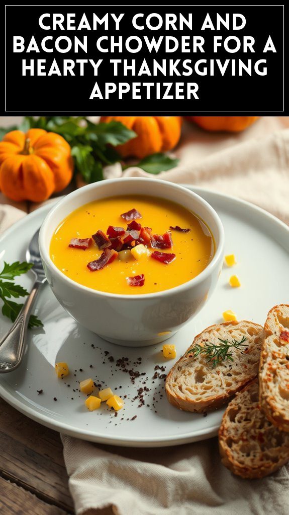 Creamy Corn and Bacon Chowder for a Hearty Thanksgiving Appetizer