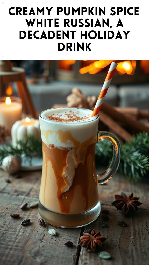 Creamy Pumpkin Spice White Russian, a Decadent Holiday Drink