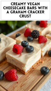 Creamy Vegan Cheesecake Bars With a Graham Cracker Crust