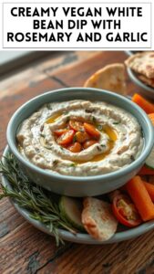 Creamy Vegan White Bean Dip With Rosemary and Garlic