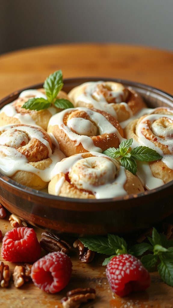 creative cinnamon roll presentation