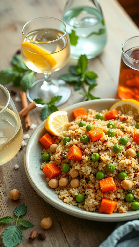 drink pairings for quinoa pilaf