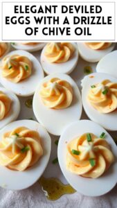 Elegant Deviled Eggs With a Drizzle of Chive Oil