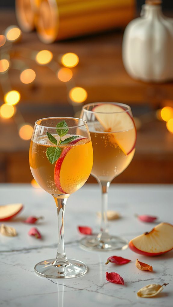 elegant glass garnished beverage
