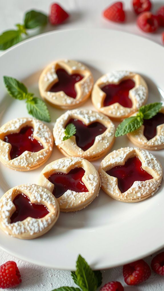 elegant jam filled cookie presentation