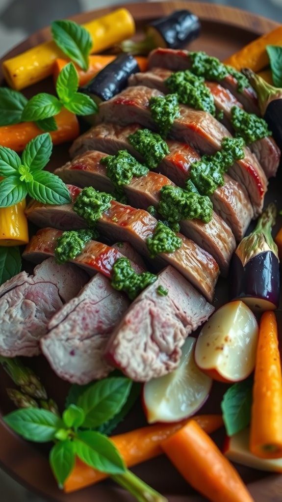 elegant lamb platter presentation