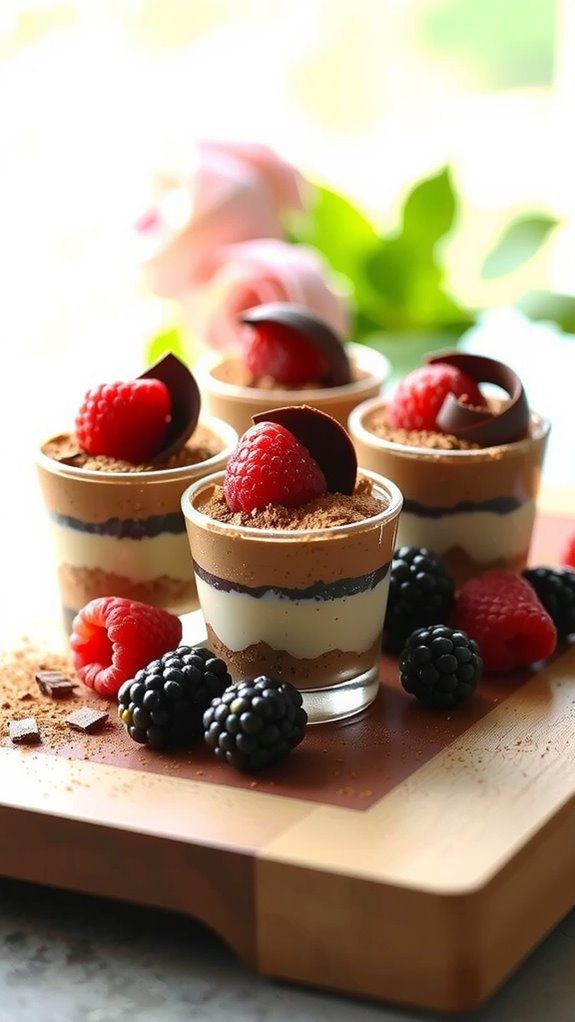 elegant mini tiramisu presentation