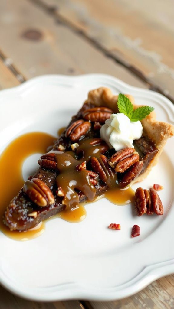 elegant pecan pie presentation