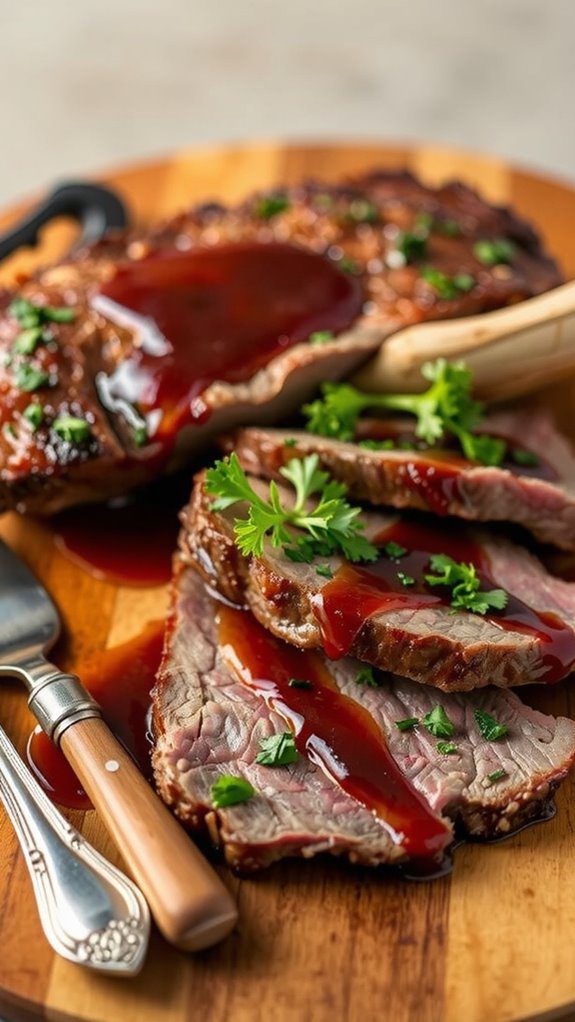 elegant presentation of prime rib