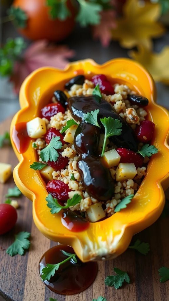 elegant stuffed squash presentation