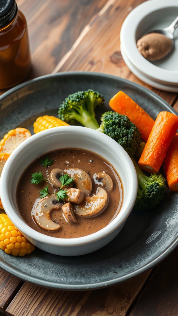 elegant vegan gravy presentation