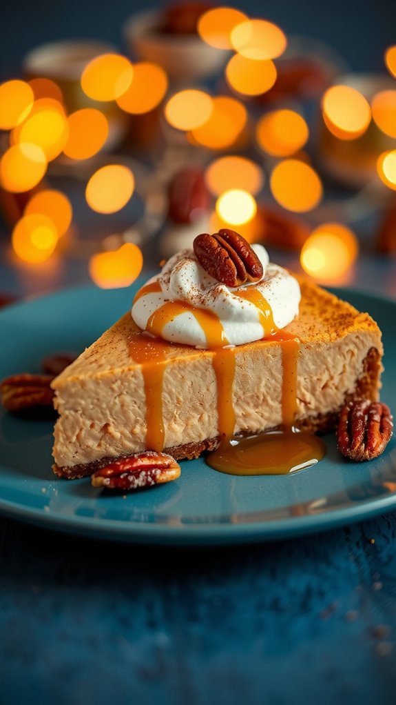 festive cheesecake plate presentation