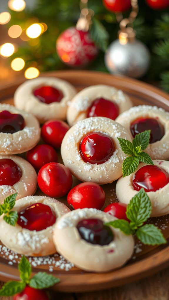 festive cranberry cookie presentation