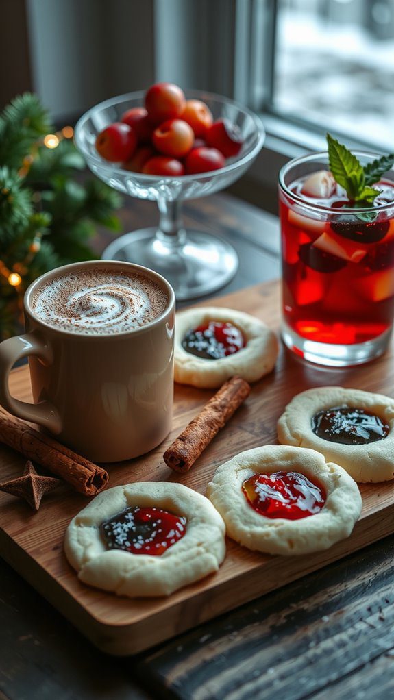 festive drink and cookie pairings