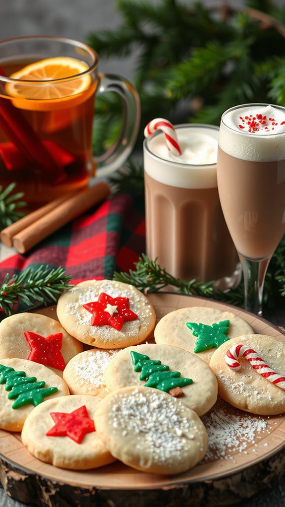 festive drink and cookie pairings