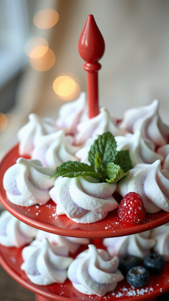festive meringue cookie display