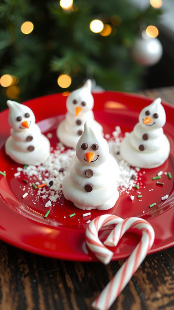 festive meringue cookie presentation