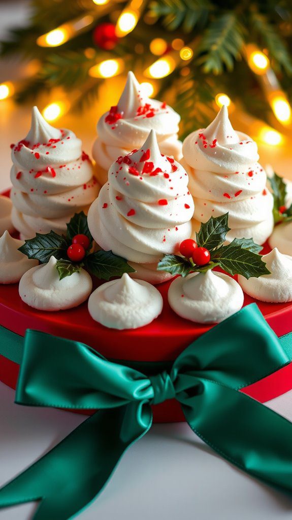 festive meringue cookie presentation