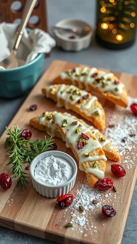 festive presentation for biscotti