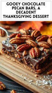 Gooey Chocolate Pecan Bars, a Decadent Thanksgiving Dessert