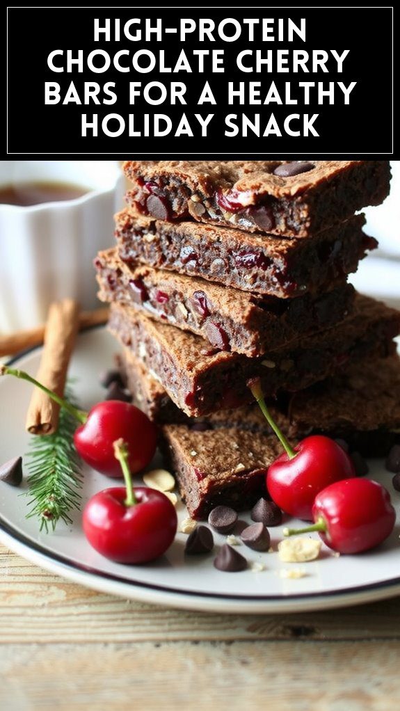 High-Protein Chocolate Cherry Bars for a Healthy Holiday Snack