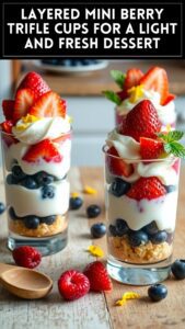 Layered Mini Berry Trifle Cups for a Light and Fresh Dessert