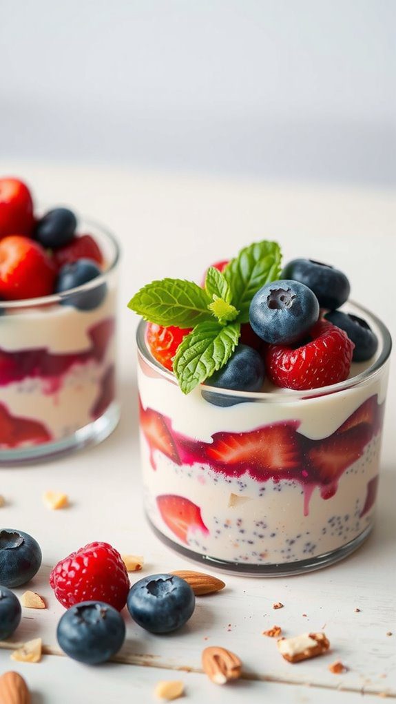 layered jams with toppings