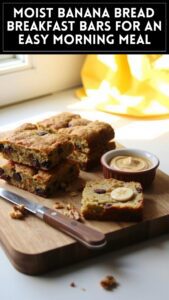 Moist Banana Bread Breakfast Bars for an Easy Morning Meal